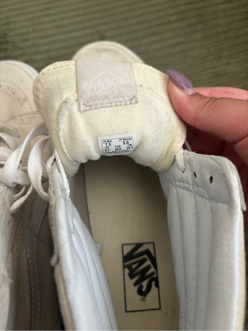 Vans High-Top Sneakers in Off-White and Cream - Picture 3 of 3